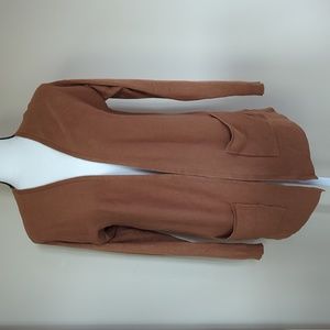Time and Tru Open Front Cardigan Sweater MEDIUM 8/10 Brown Oak